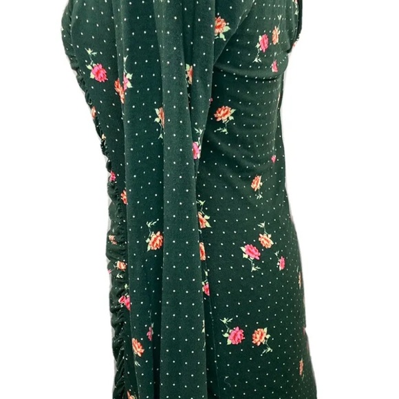 Free People Emerald Green Combo Mini Dress Square Neck SZ M MSRP: $108 - Picture 5 of 9